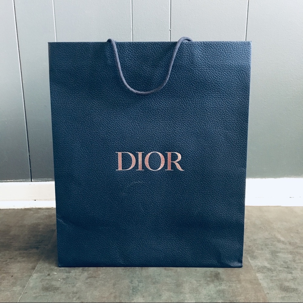 DIOR 18x15x7 pebbled paper Shopping Tote bag
